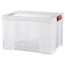 Sundis - Boîte de rangement Clip'N Store 45L - Empilable Polypropylène Transparent - Idéal Organisation