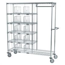 Chariot Distribution Du Linge Individuel 20 Casiers + Penderie 300mm