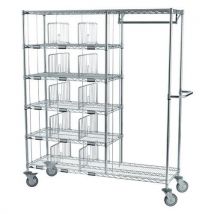 Chariot Distribution Du Linge Individuel 20 Casiers + Penderie 610mm
