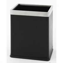 Corbeille À Double Paroi Rectangulaire 10l Noir/inox