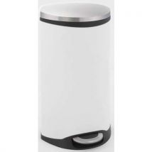 Poubelle Shell 30l Blanc/inox Mat