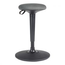 Tabouret Eskal Assis/debout Pied Noir Assise Tissu Gris