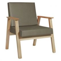 Fauteuil Cadéo Hêtre Tissu Enduit Pvc Terre