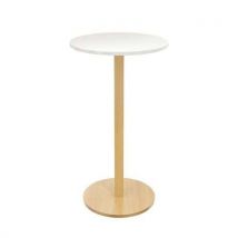 Table Haute Mange Debout - Woody - Blanc/hêtre