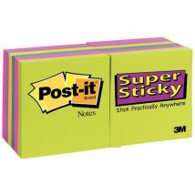 Post-it - 12 Post-it Super Sticky Assorti