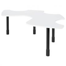 Table Pmr 3+1 Réglable Stratifié - Blanc/noir