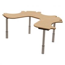 Table Ergo Technic 3+1 Réglable Compact - Érable/gris