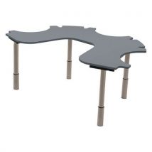 Table Ergo Technic 3+1 Réglable Compact - Gris/gris