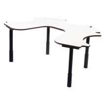 Table Ergo Technic 3+1 Réglable Compact - Blanc/noir
