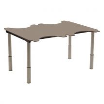 Table Ergo Technic 140x110 Régl Compact Pierre Lune/gris