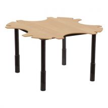 Table Ergo Technic Ø140 Réglable Compact - Érable/noir