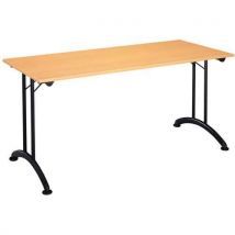 Table 160x70 Pieds Pliants Hetre Pietement Noir