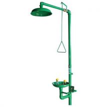 Combiné Douche/laveur D'yeux À Commande Manuelle Vasque Abs Murale