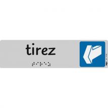 Plaque De Signalisation Tirez Horizontal Avec Braille