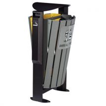 Corbeille 2 X 60l Avec Cendrier Gris / Jaune