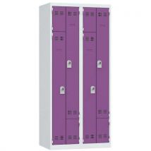 Vestiaire gain de place en L - 1 à 3 colonnes - Largeur 400 mm - Vinco