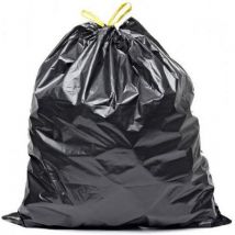 Sac Poubelle À Lien Coulissant- Déchets Courants- 50l -noir