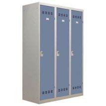 Vestiaire industrie salissante - Largeur 400 mm - 3 colonnes - Vinco