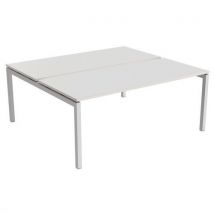 Bureau Droit Bench 2 Places 180 Cm - Blanc
