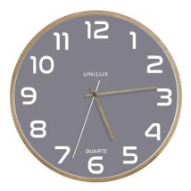 Pendule Quartz Baltic Gris/hêtre