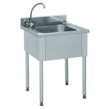 Plonge Avec Robinet 1 Bac 50 X 50 X 30 Cm Sans Égouttoir