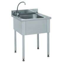 Plonge Avec Robinet 1 Bac 60 X 50 X 32 Cm Sans Égouttoir