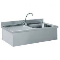 Plonge Suspendue Robinet 1 Bac 1 Égouttoir Gauche 50x50x30cm