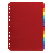 Set De 12 Intercalaires Pp Couleur Avec Porte Étiquette A4