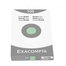 Étui De 100 Fiches Vert Quadrillé 5x5 Non Perforé 148x210mm