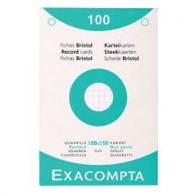 Étui De 100 Fiches Blanc Bristol 5x5 Perforé 100x150mm