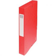 Lot de 8 - Boite De Classement Exabox Dos 40mm Carte Lustrée - A4 Rouge