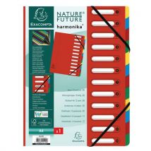 Trieur Harmonika À Fenêtres 12 Compartiments Rouge