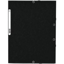 Chemise À Élastique 3 Rabats Carte Lustrée 355gm² A4 Noir