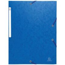 Chemises À Élastiques Carte Lustrée 3 Rabats Monobloc Bleu
