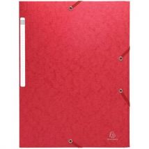 Chemises À Élastiques Carte Lustrée 3 Rabats Monobloc Rouge