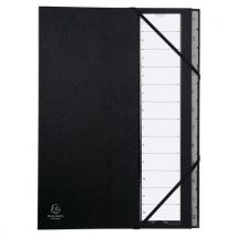 Trieur Rigide Ordonator Dos Extensible 12 Compartiments Noir