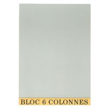 Bloc Contrôle Comptable 297x21cm 6 Col. 70 Feuillets Gris