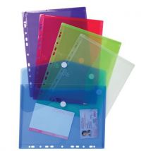 Set De 5 Pochettes-enveloppes Perforées Pp A4 Assorties