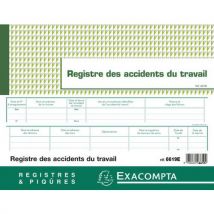 Piqûre 24x32cm Registre Des Accidents Du Travail - 20 Pages