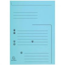 Paquet 25 Chemises 2 Rabats Super 250 24x32cm Bleuclair