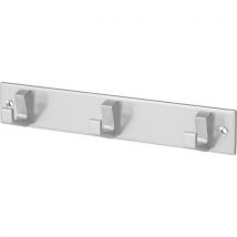 Gardelux By Hermeta - Patère Aluminium 3 Bipateres Argent - 21cm - Éco-responsable