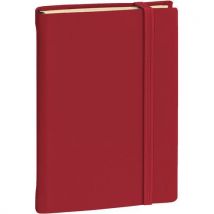 A918796 Carnet De Note 15 Ligné En Soie Avec Élastique Bordeaux