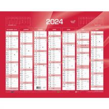 A753382 Calendrier Banque Fr Rouge Par 10 - 43x335cm