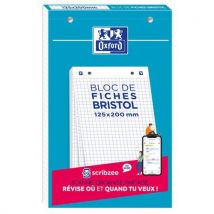 Bloc Bristol Oxford 125x200 30 Fiches Perforees Q5/5/5 Blanc