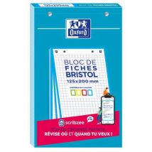 Bloc Bristol Oxford 125x200 30 Fiches Perforees Q5/5/5 Bleu