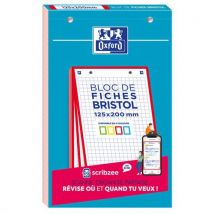 Bloc Bristol Oxford 125x200 30 Fiches Perforees Q5/5/5 Red