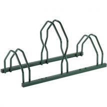 Support 3 Velos Sur 2 Niveaux Cote À Cote Pei Nt Vert
