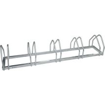 Manutan Expert - Support Vélo 5 Places Sol Acier Zingué Extérieur - 1330mm Longueur - Robuste et Durable