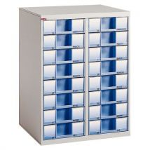 Module Dble H=78 Cm Gris Clair 24 Tiroirs H=6c M Bleu Iris