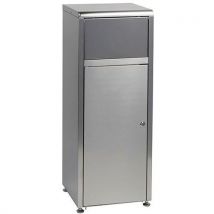 Medial - Borne à déchets inox 50L - Trappe basculante - Gris - Hauteur 107.5 cm